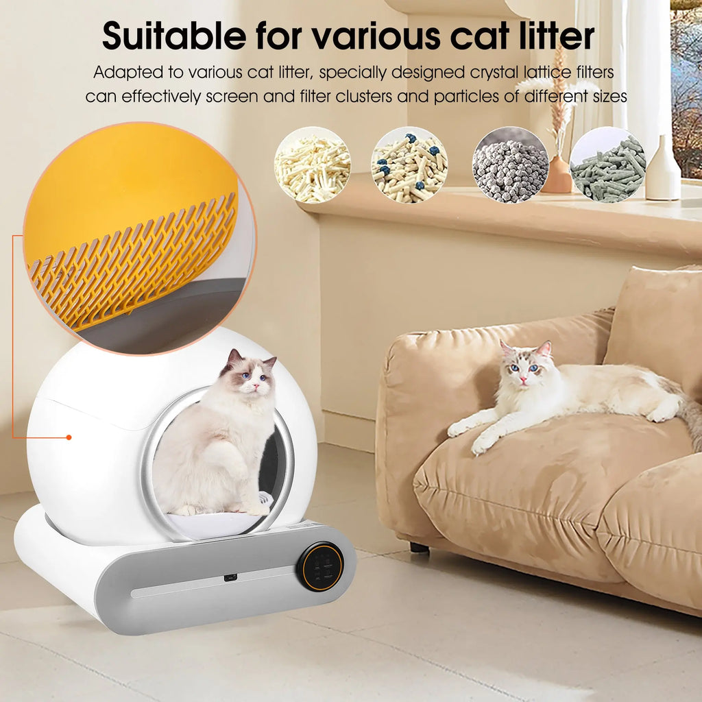 Self-Cleaning Cat Litter Box – Auto Scooping, Odor Removal, WiFi App Control | 65L Capacity Next Gen Luxe Solutions