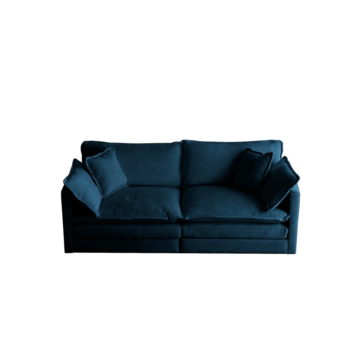 Modern Blue Chenille Loveseat Sofa – Deep Seat 2-Seater with 4 Pillows | Upholstered Living Room Couch Next Gen Luxe Solutions