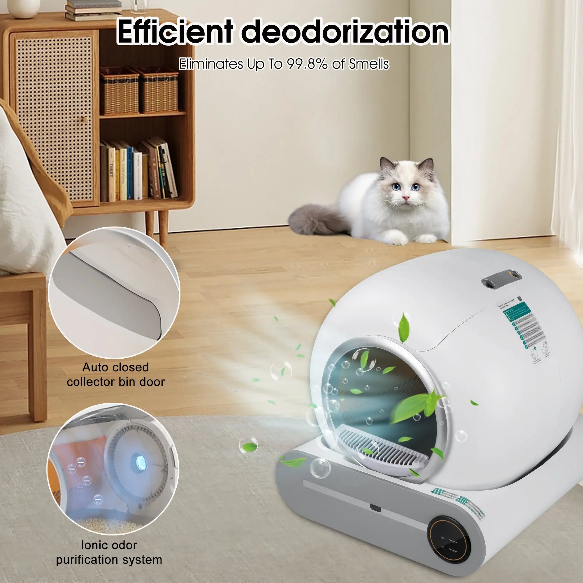 Self-Cleaning Cat Litter Box – Auto Scooping, Odor Removal, WiFi App Control | 65L Capacity Next Gen Luxe Solutions